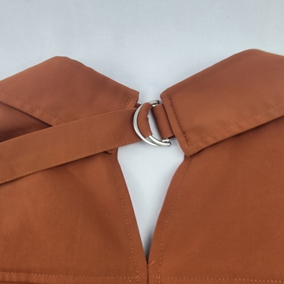 NWOT Punyus Japanese Streetwear extreme oversized burnt orange button down top - Picture 5 of 7